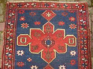 Kazak-- 3.4 x 6 ft 1 in. Interesting and decorative 19th cent. Obvious condition issues. Please call for condition Report. $20 UPS to lower 48. Check out  fresh posts on our  ...