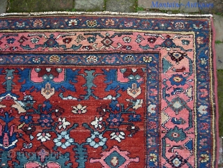 West Persian Village-- 4 ft 6  x 6 ft 6 inches. Sure looks Kurdish with Bidjar design, colors, abrashes. Looking at the weave I think it might be from Mehriban. Original  ...