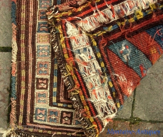 Bagface -- 16 x 16 inches. Weft wrapped + soumac. Reference Housego Plate 16. Northwest Persia or South Caucasus. Nicely woven little ethnographic thing in very good condition $15 UPS to Lower  ...