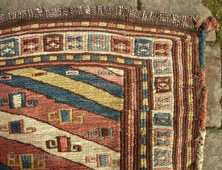 Bagface -- 16 x 16 inches. Weft wrapped + soumac. Reference Housego Plate 16. Northwest Persia or South Caucasus. Nicely woven little ethnographic thing in very good condition $15 UPS to Lower  ...