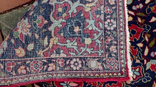 Central Persian Village-- 2 x 2.9. Perhaps a village piece from the Isfahan region trying to be something fancier and more formal. circa 100 years old.  Very finely made with tiny  ...