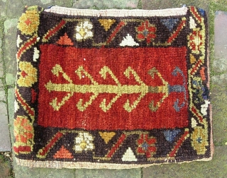 Turkish chanta-- 10 x 12 Inches. This is the last of the slug of little stuff recently acquired. Charming. Tiny little bag or pillow with matching design on both sides. Very good  ...