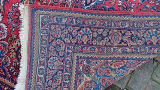 Sarouk-- 4.4 x 7.3. 90 year old rug is thick, plush, heavy, finely knotted-- absolutely dead mint like it was made yesterday. Its a bloody miracle. CONDITION: Time capsule. No apologies. Please  ...