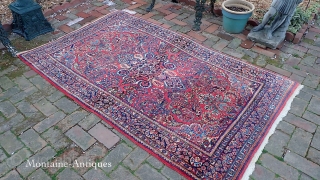 Sarouk-- 4.4 x 7.3. 90 year old rug is thick, plush, heavy, finely knotted-- absolutely dead mint like it was made yesterday. Its a bloody miracle. CONDITION: Time capsule. No apologies. Please  ...