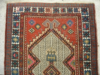 Serab--  2 ft 10 x 10 ft 3 in. Older circa 1900 piece on soft wool foundation-- The colors tell the story. Great looking piece. Well traveled. Even pile with Some  ...