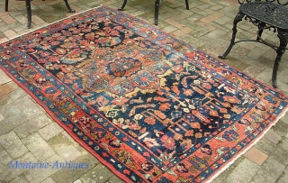 Kolyai-- 4 ft 4 x 6 ft 8 in. Tribal version of classic west Persian art deco floral spray.  Thick and plush with lots of abrashes. Call me for concise in  ...