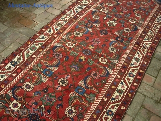 Runner-- 3 ft 9 x 11 ft 10 in. Nice honest west Persian Village rug. A few white dots mainly on one end. Otherwise good and solid. Call me for concise in  ...