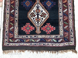 Veramin Zaronim--  4 ft 3 in x 8 ft. Bags and pushtis are more abundant. Older tribal Veramins are rarely seen in this size. Very nice older piece with abundant abrashes.  ...