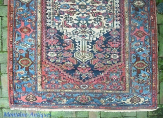 Hamadan. 4 ft 3 x 6 ft 5. West Persian Village rug with white anchor medallion and turtle border. We just posted a whole slug of fresh stuff. Check it out @  ...