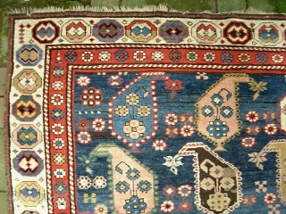 Boteah Kazak 4 ft 9 in x 8 ft 1 in. Beautiful ancient thing in as-found condition. $20 UPS to Lower 48.  Check out recent finds @ http://www.montaine-antiques.com/oriental-rugs/    