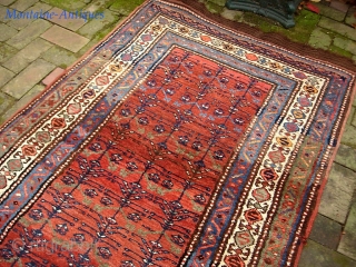 Sauj Bulak-- 3.5 x 14.1. Honest old ethnographic Kurd. Please call for condition Report. Check out abundant fresh posts on our web site: http://www.montaine-antiques.com/oriental-rugs/         