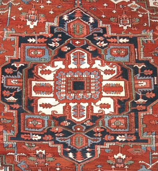 Serapi-- 9.4 x 12. Opulent. Please call for condition Report. Check out abundant fresh posts on our web site: http://www.montaine-antiques.com/oriental-rugs/             