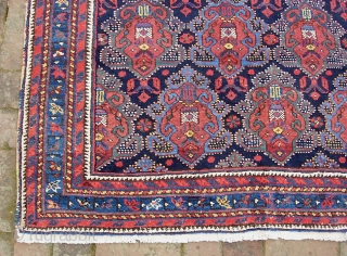 Afshar 4 ft 5 in by 6 ft 0 in.  An old and blingy looking tribal rug. The pile is good throughout. Someone must have really liked this rug because they  ...