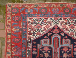 Kurdish 4 ft 4 x 6 ft 10 inches. Wool foundation.  Condition is excellent but not mint-- even pile. There is a nearly identical piece shown in Eagleton's Kurdish Rugs" plate  ...