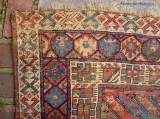 Kurdish 4 ft 1 inches by 8 ft. Bags are common but it is very unusual to find a large rug from this tribal group. Cool design and wonderful natural colors. Great  ...