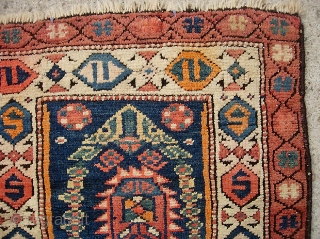 Shasavan or Caucasian Bag-- 19 by 19 inches. Great design with single boteh in center.                  