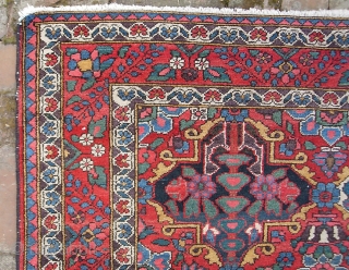 Bahktiari-- 5 ft 0 inches x 6 ft  5 inches. A squarish rug several notches better than your average garden variety garden Bahktiari. Extra pretty colors and no apologies for condition.  ...