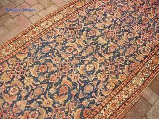 Malayer Gallery Runner -- 3 ft 8 x 11 ft 3 inches. Old Rug maybe turn of the century give or take. Old Fereghan design w/ soft, muted colors and floppy feel.  ...