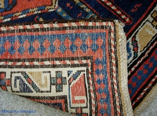 Northwest runner  3 ft 0 by 15 ft. Maybe Caucasian  with the birds and all that Shirvan stuff. I'm not sure. Maybe 19th century. Warp is cotton. Pretty nice condition.  ...