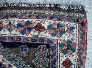 Afshar? 19 inches by 24 inches. Fluffy, soft bag face with unusual earth tone colors and interesting design. Some brown oxidation and a little this and that evident in the photos. $12  ...