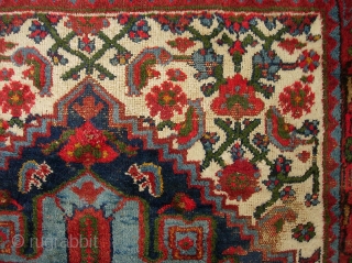 Kurdish Dozar, 4.4 x 6.6 ,  early 20th century.  Lively and  extremely decorative; all wool foundation, all natural dyes.  Original ends. Very nice pile thru most of the  ...