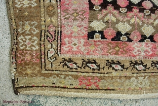 Kurdish rug, 3.6 ft x 5.8,   early 20th cent.  Useful size and proportion. Soft earthtonesand  repeating design. Nice even pile with little wear. Light fading top to back  ...