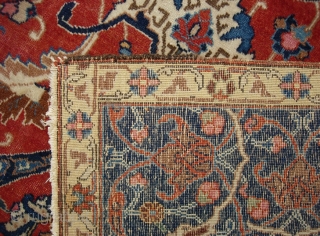 Tabriz-- 6 ft 6 in by 9 ft 2 inches. Finely woven, Circa 1920s with vibrant, warm natural dyes. Arabesque design harks back to classic 17th/18th century Persian museum carpets. 6 x  ...