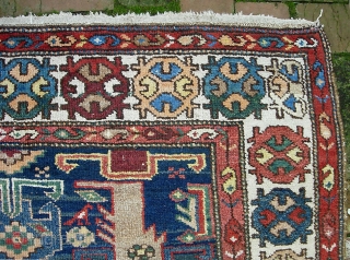 Bahktiari- 3 ft 7 inches by 5 ft 10 inches. Anything unusual is good-- and this is certainly unusual.  Motifs are hard to characterize but seem maybe Kurdish inspired. Nice soft  ...