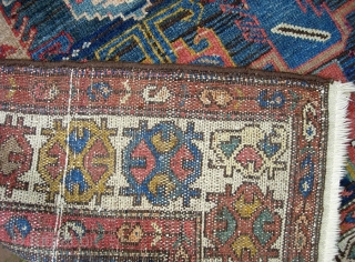 Bahktiari- 3 ft 7 inches by 5 ft 10 inches. Anything unusual is good-- and this is certainly unusual.  Motifs are hard to characterize but seem maybe Kurdish inspired. Nice soft  ...