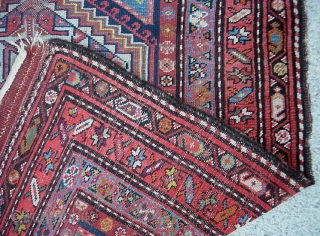 Malayer-- 3 ft 6 x 6 ft 4 inches. Colorful, vibrant old rug. Low but even pile. Condition is evident from photos. Estate find has never been manhandled or repaired. $20 shipping  ...