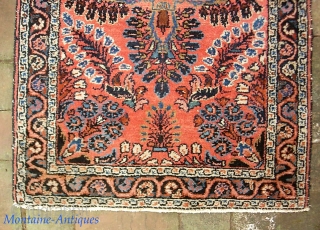 Hamadan Pushti. 2 ft 0 in x 2 ft. 11 inches. Classic art deco/ Lilihan design.  Weave is akin to Mehriban. Decorative little rug. Useful size. Condition excellent. $15 for UPS  ...