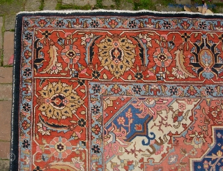 Tabriz--  10  x  13 foot. Made close to the Heriz area and every now and then you run up on one with these great old Heriz/Serapi colors. I think  ...