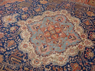 Tabriz--  10  x  13 foot. Made close to the Heriz area and every now and then you run up on one with these great old Heriz/Serapi colors. I think  ...