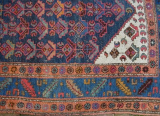 Kurd on wool foundation. 3 ft 10 by 6 ft. Even wear with a bit of weft showing here and there.            