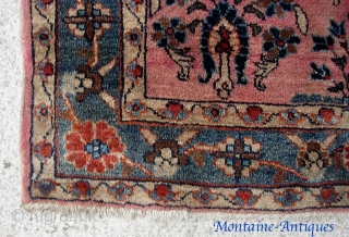 Mohajeran Sarouk Pushti-- 2 ft 0 inches x 2 ft 7 inches. An honest-Injun Mohajeran super thick and silky fur; fine tight knotting. Condition is  just about perfect.  This piece  ...