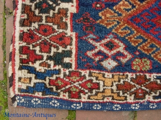 S. Persian Chanta-- 14 x 19 inches. Afshar? Luri?--  Whatever it is, Fine, intricate weaving with several types of stitchery. A myriad of different colors-- all of which are natural dyes.  ...