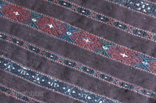 Turkmen Yomud tribal kilim chuval with original backing and side strap, Circa 1900 size : 43" X 31" - 110 cm X 80 cm         