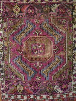 Anatolian Mudjur yastik. Circa late 19th c. Condition as it is found. Size: 23.5″ x 32″ – 60 cm x 81 cm.           