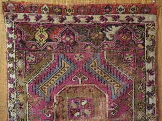 Anatolian Mudjur yastik. Circa late 19th c. Condition as it is found. Size: 23.5″ x 32″ – 60 cm x 81 cm.           