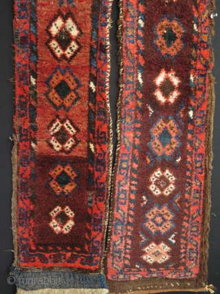 Karakalpak rug fragment. Size: 9" x 95" - 23 cm x 242 cm.                    