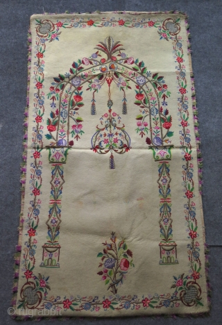 Ottoman felt praying mat. Silk and metal thread embroidered. I have a collection of them if you are interested.              