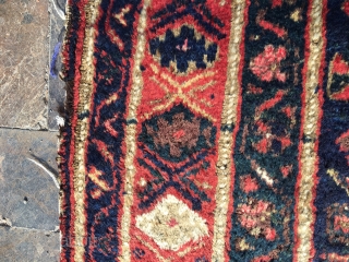 Old Kurdish Rug.All naturel colors.Some old repairs.126x276cm                          