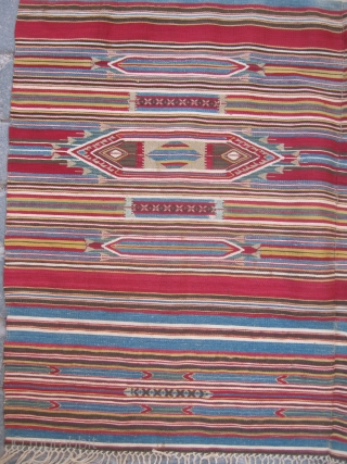 Manastır or Aleppo Syrian Kilim?with silver thread.135x200cm.                          