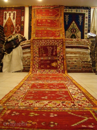 19th century Sivas runner,
Date on carpet is 1328(1910 Gre.Cal) Muslim Calendar.
665cm x 125cm
21ft 9 13/16 inch x 4ft 1 7/32 inch
            