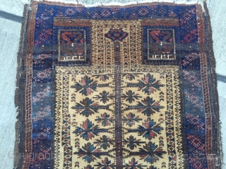 Anitque dated Baluch prayer rug, damaged but very nice, size: 110x80cm / 3'6''ft x2'6''ft                   