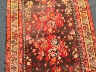 Antique Caucasian Karabagh rug with a so called Gol Farang or French flower design. Age: circa 1910, size: ca. 275x130cm / 9ft x 4'2''ft www.najib.de        