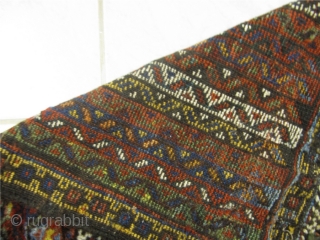 Antique Luri bagface from Southwest-Persia. Beautiful colors and glossy wool. 19th century. Size: ca 65x60cm / 2'2'' x 2' Very nice collector´s piece. Little moth damage. www.najib.de      