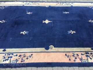 Estate find: Antique oversize Chinese Peking rug, very decorative, size: 520x303cm / 17'1''ft x 10ft , used original condition, some minor localized wear, still very decorative.       