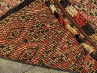 Semi-Antique Moroccan Berber carpet , higly decorative . Size : ca 300cm x 235cm  ( 9´9 x 7´7 )             