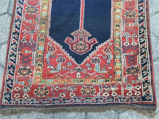 Antique Kurdish runner from Northwest-Persia, wool on wool foundation. Very decorative, size: ca. 525x102cm / 17'3''ft x 3'3''ft , one old repair at one end. www.najib.de       